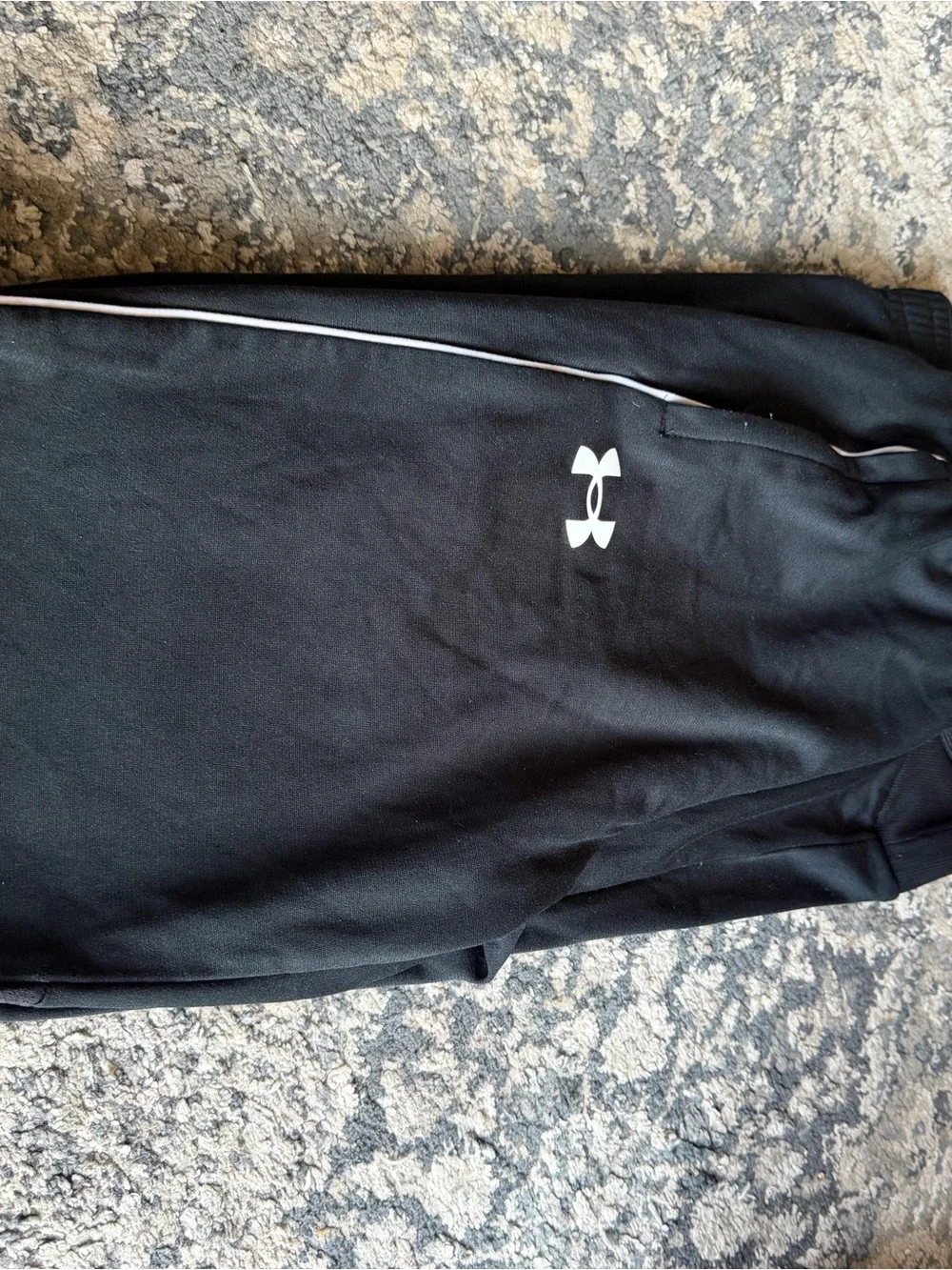 Under Armour Kids Black Joggers with White Side Piping